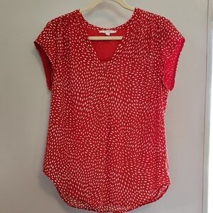 Red Patterned Women's Top